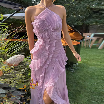 María - Vestido largo con cuello halter