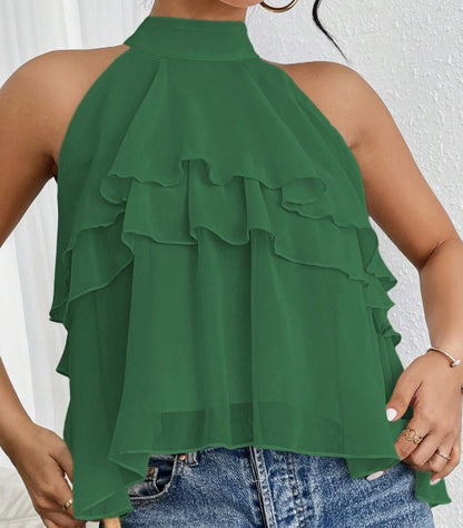 Georgina - Blusa de gasa con cuello alto