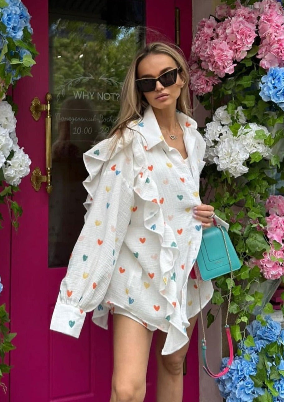 Cora Heart-Print Lounge Set