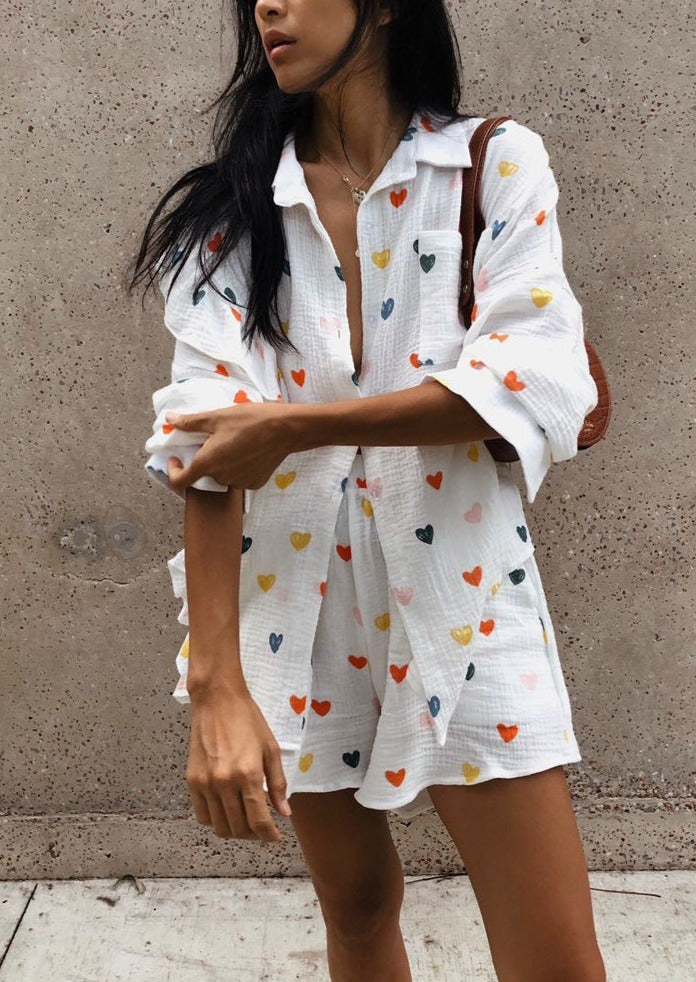 Cora Heart-Print Lounge Set