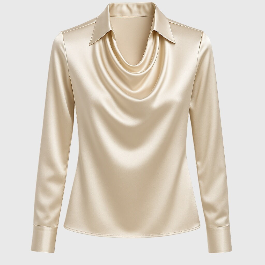 Elodie Lustre Pleated Blouse