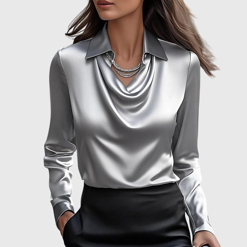 Elodie Lustre Pleated Blouse