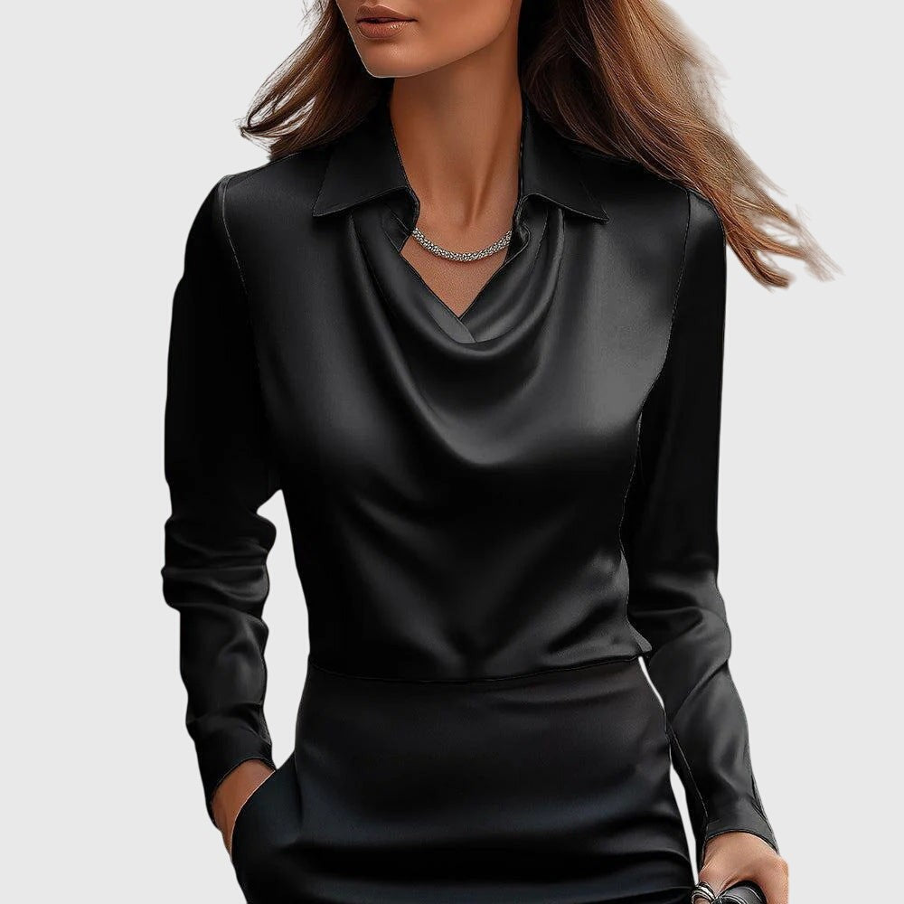 Elodie Lustre Pleated Blouse