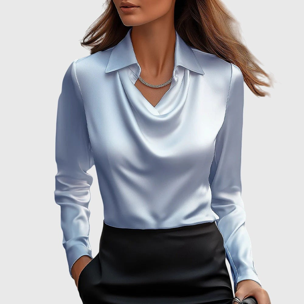 Elodie Lustre Pleated Blouse