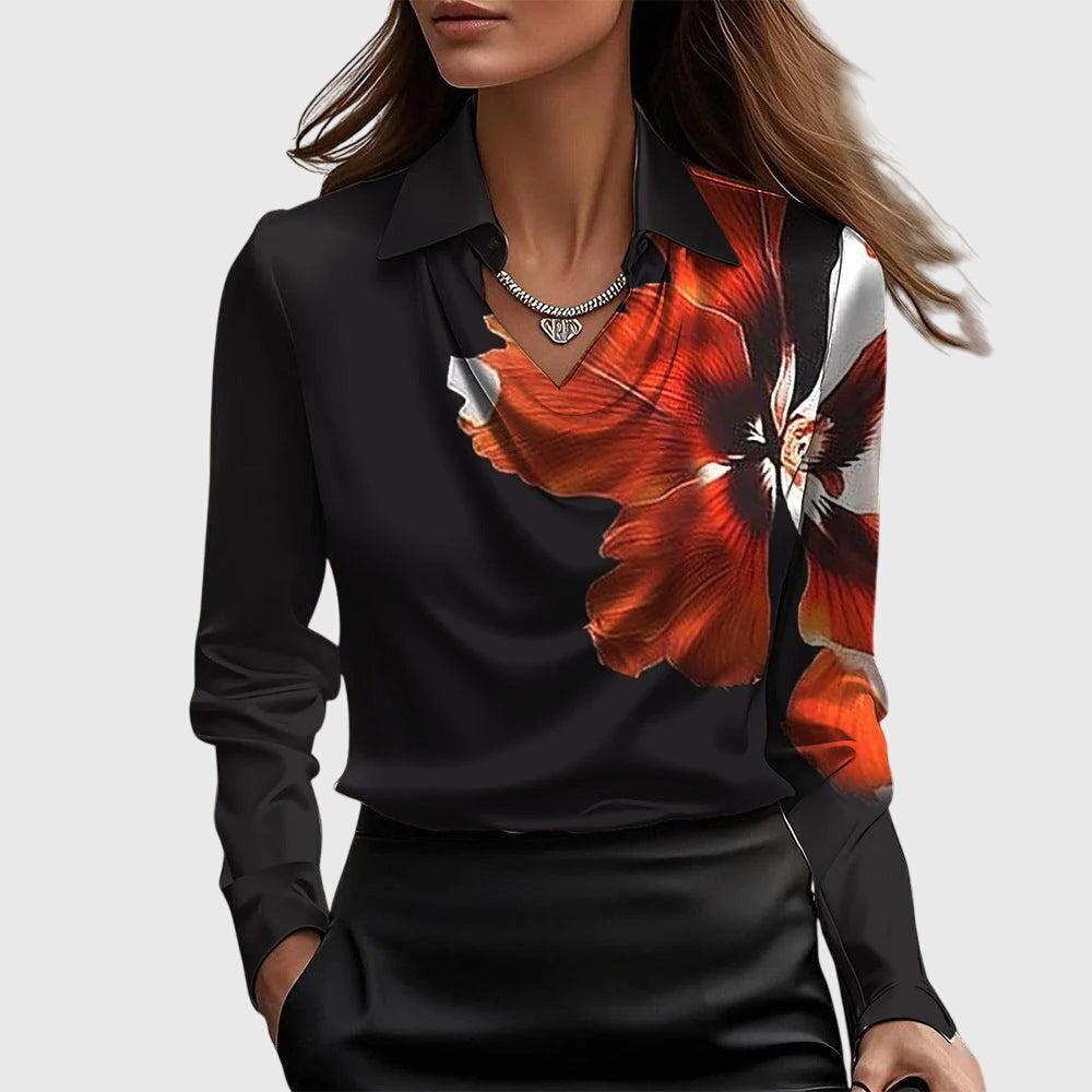 Elodie Lustre Pleated Blouse