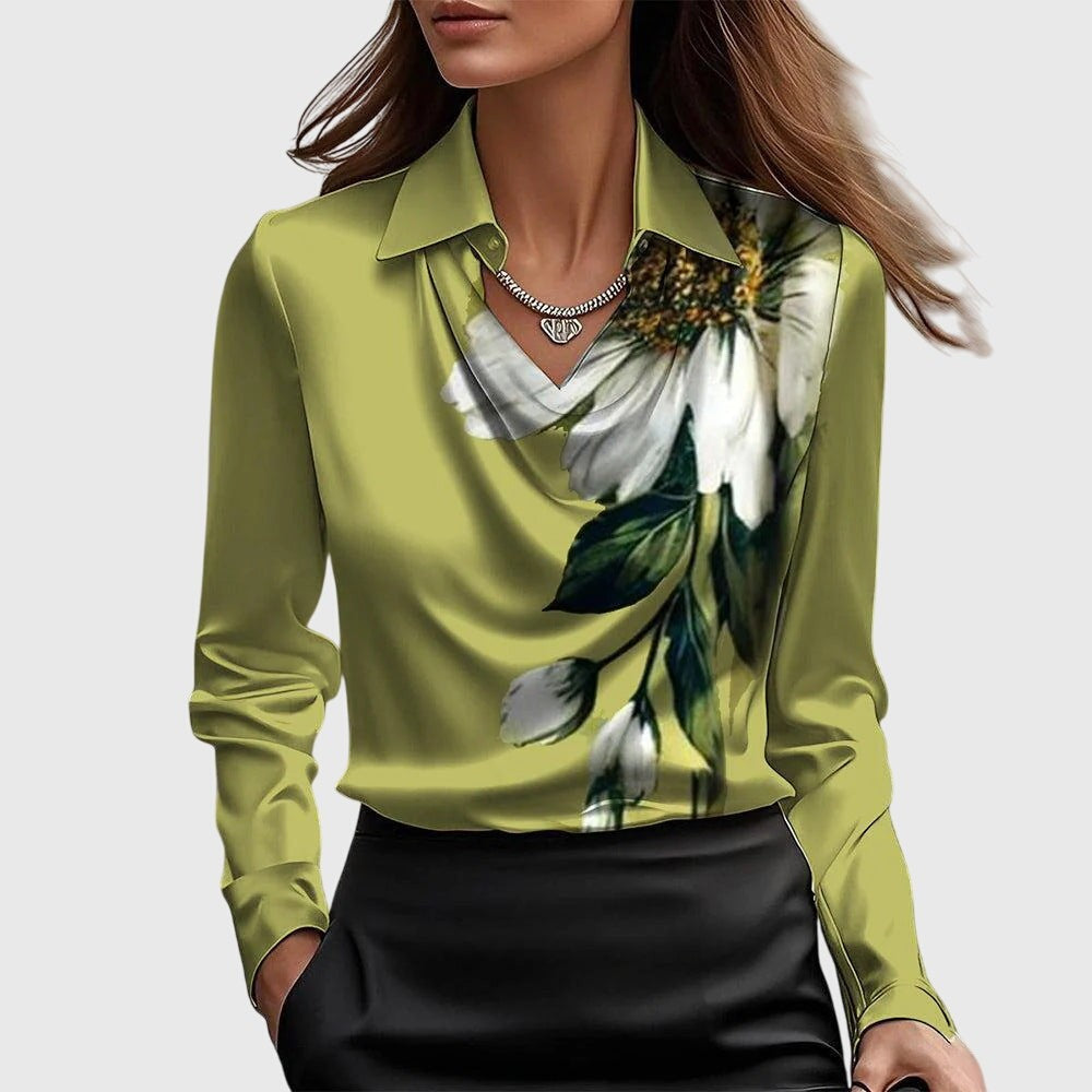 Elodie Lustre Pleated Blouse
