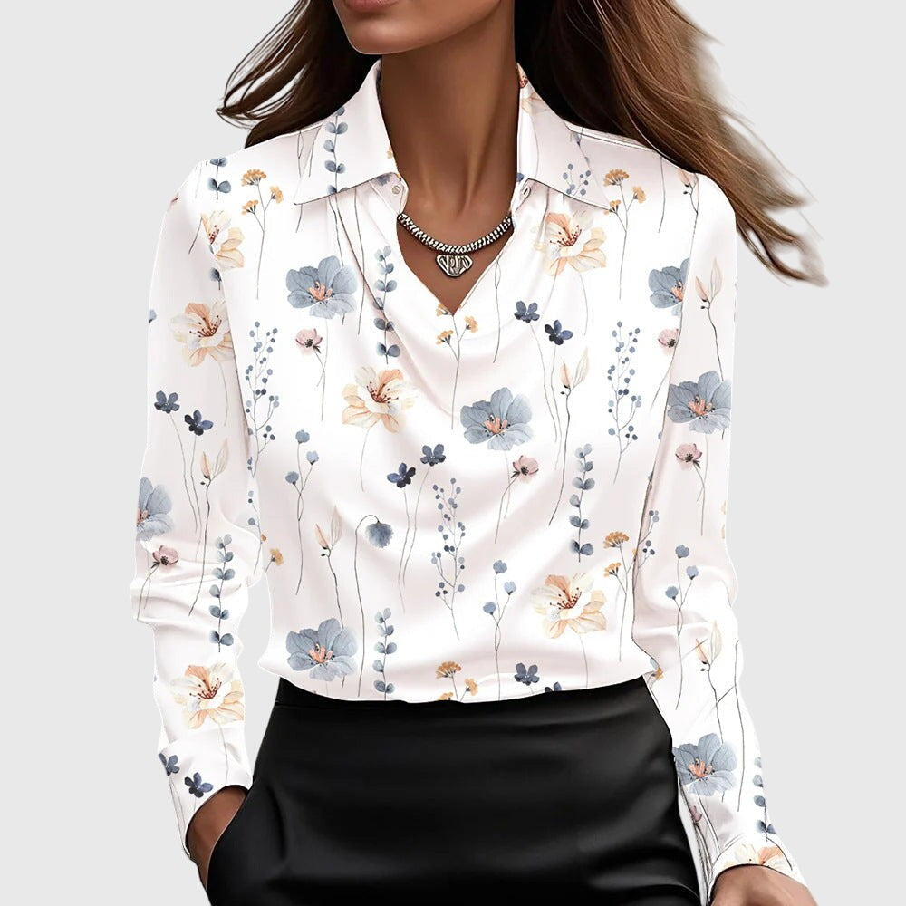 Elodie Lustre Pleated Blouse