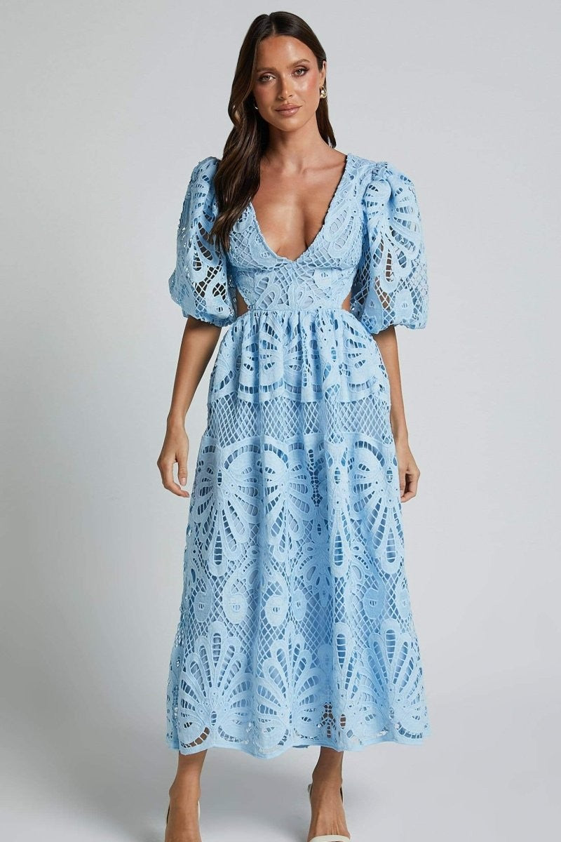 Eloise Lace-Embellished Midi Dress