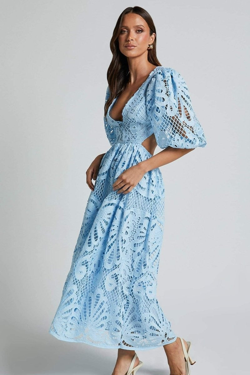 Eloise Lace-Embellished Midi Dress