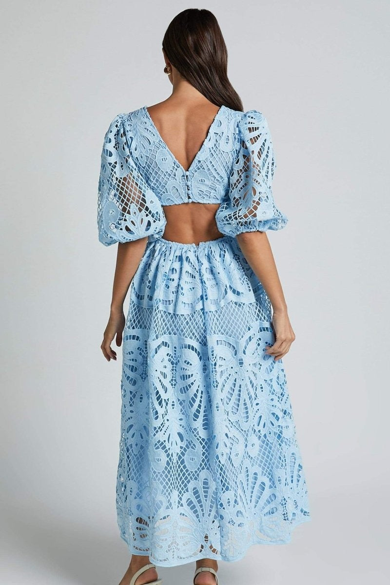 Eloise Lace-Embellished Midi Dress