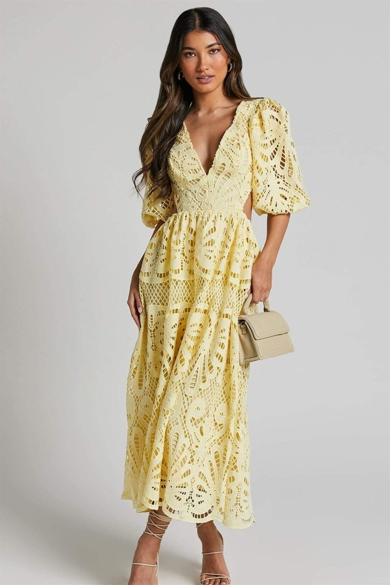 Eloise Lace-Embellished Midi Dress