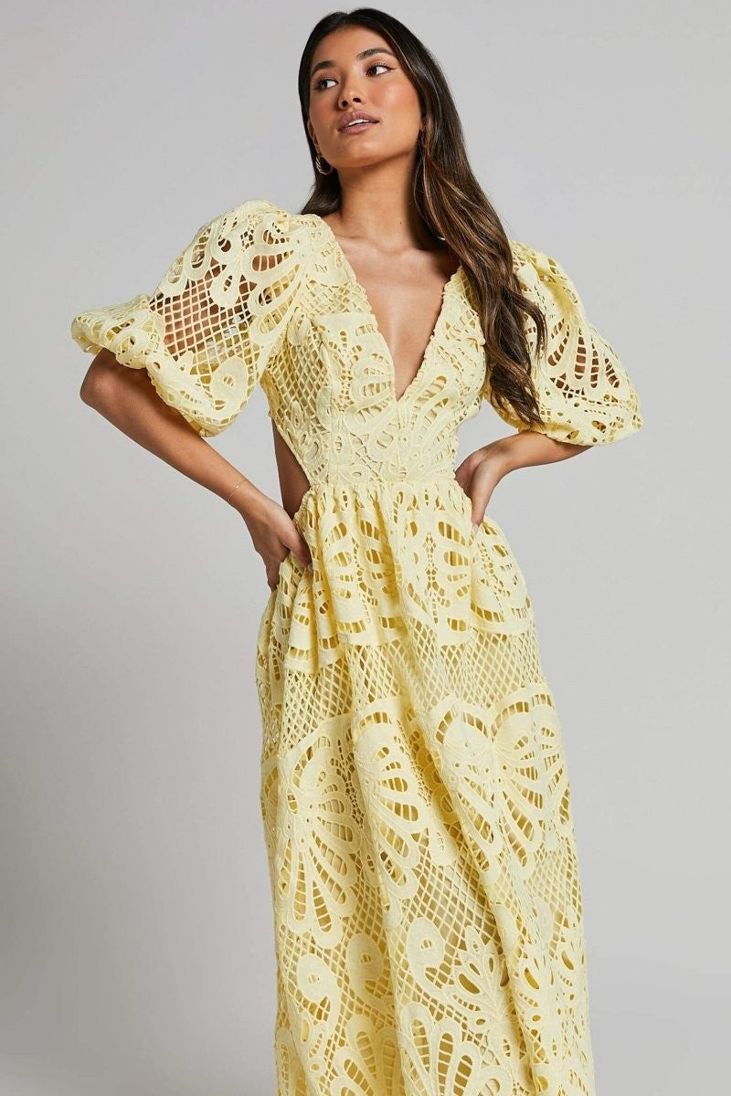 Eloise Lace-Embellished Midi Dress