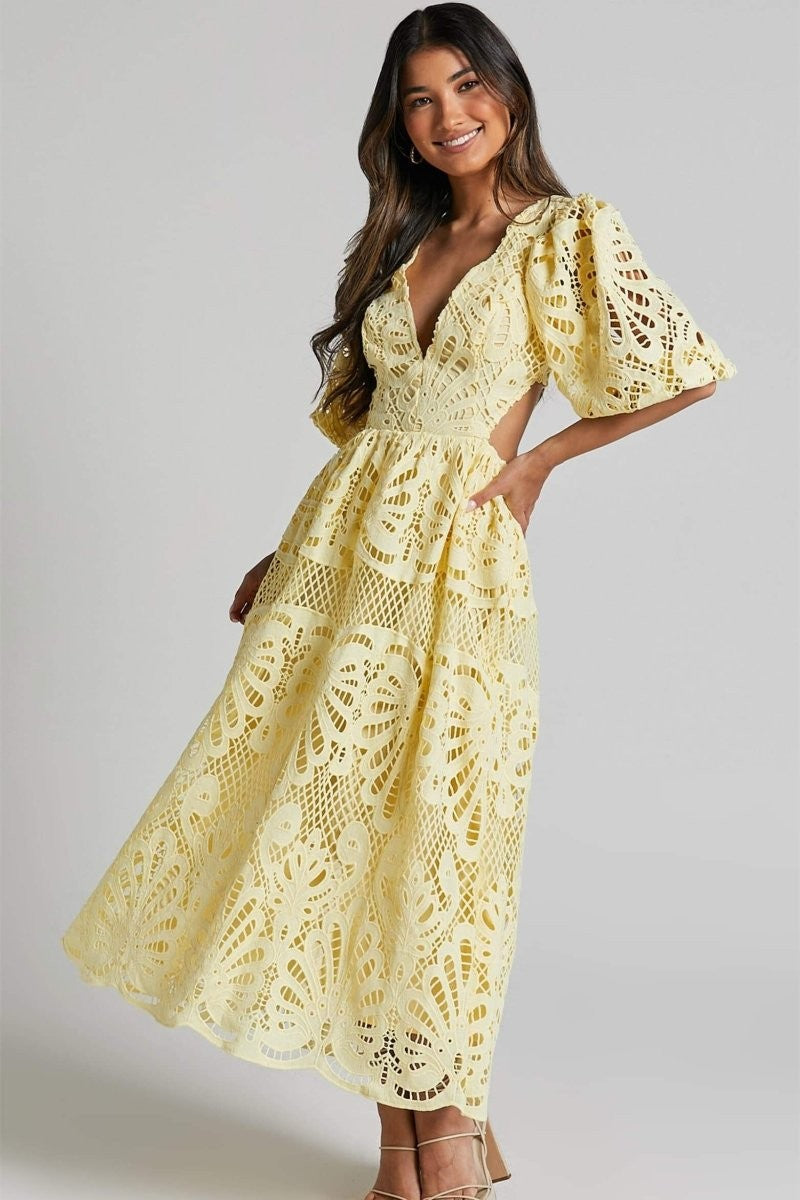Eloise Lace-Embellished Midi Dress