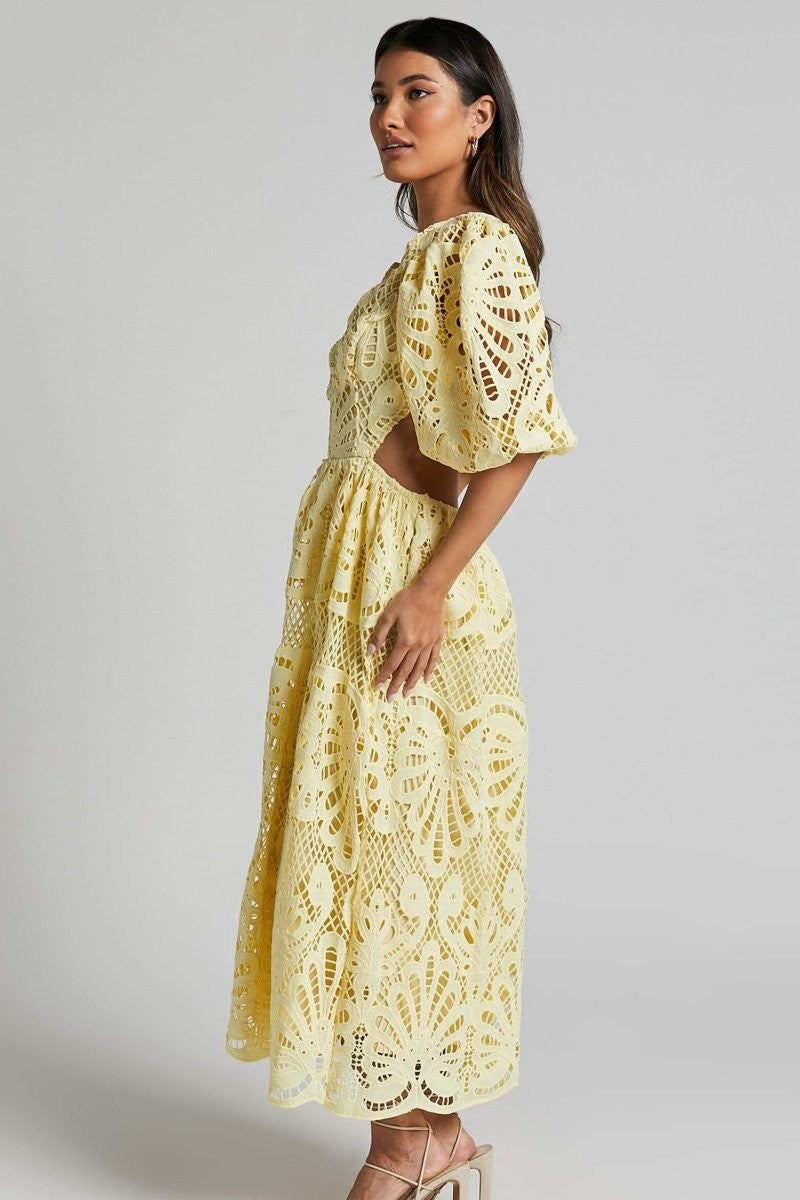 Eloise Lace-Embellished Midi Dress
