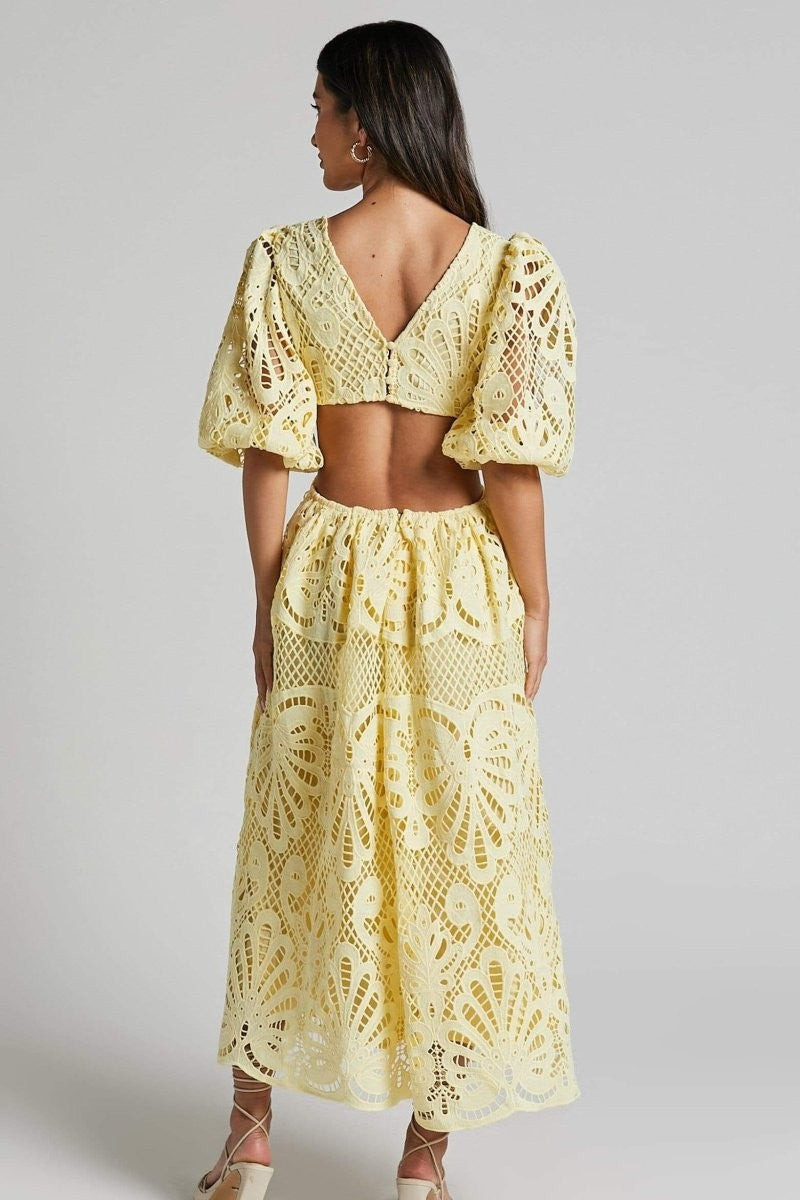 Eloise Lace-Embellished Midi Dress
