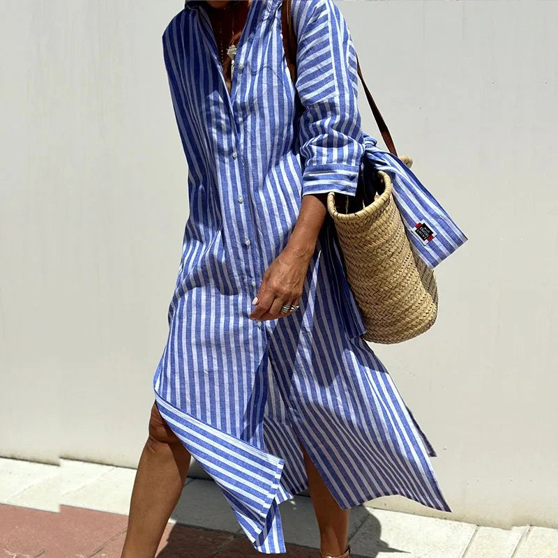 Serena Striped Shirt Dress