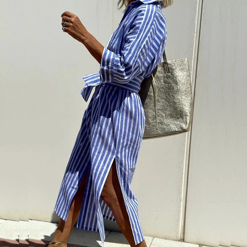 Serena Striped Shirt Dress