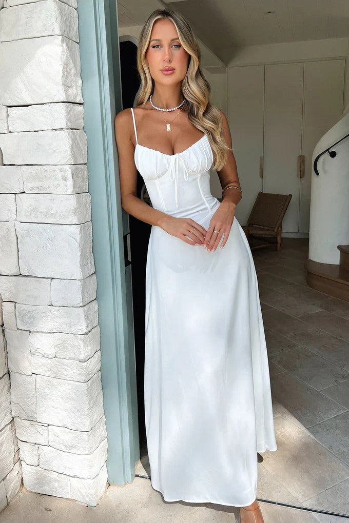 Valena Sleeveless Lace-Up Maxi Dress