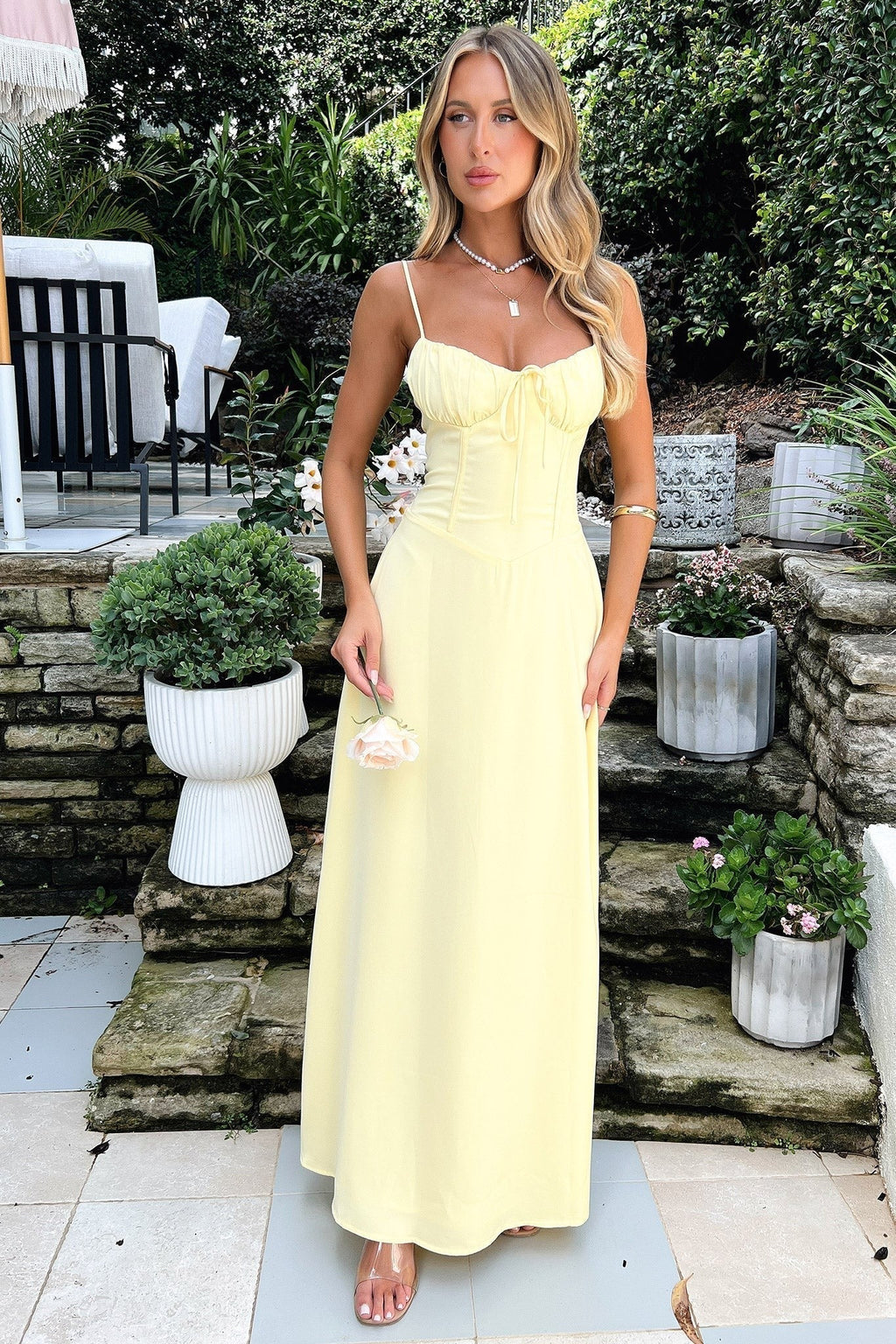 Valena Sleeveless Lace-Up Maxi Dress