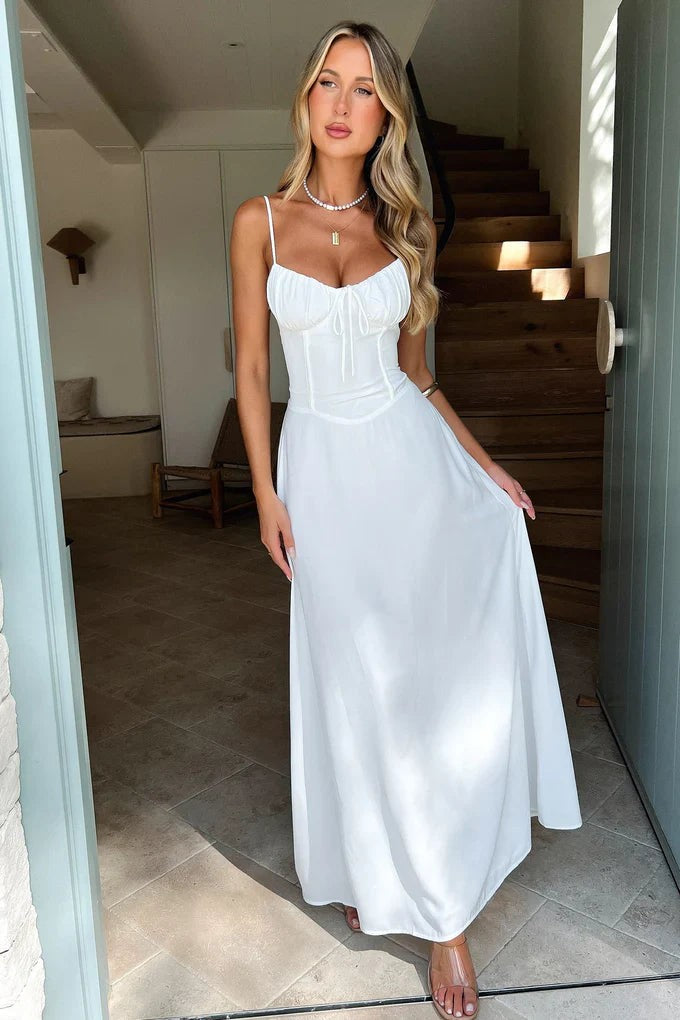 Valena Sleeveless Lace-Up Maxi Dress